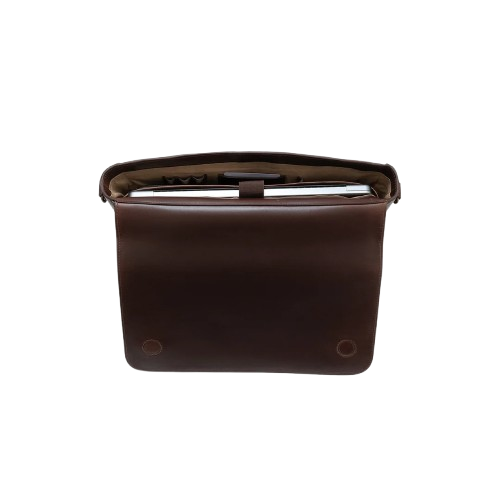 Men’s Brown Leather Messenger Bag - Image 3